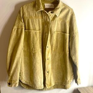 Mustard Seed golden/beige button up jean jacket Size Small